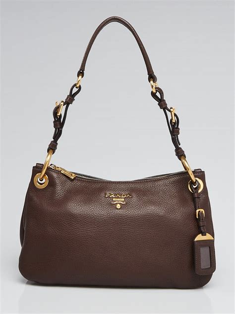 large brown prada bag|Prada brown leather handbag.